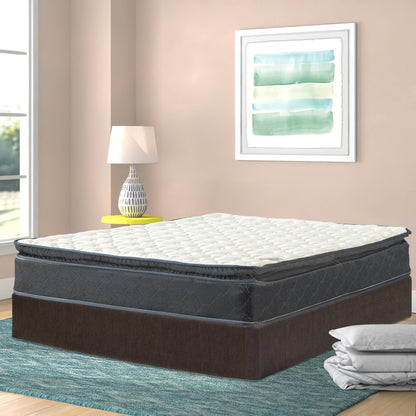 Set materasso e box spring Onetan, materasso ibrido con memory foam da 10 pollici e box spring in legno di facile montaggio.