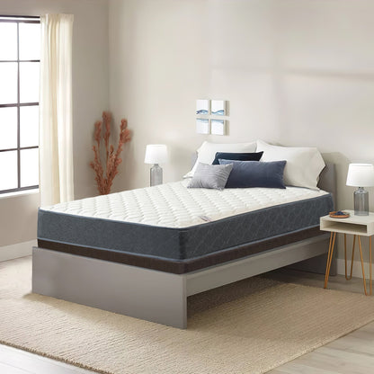 Set di materasso e box spring Onetan, materasso ibrido con parte superiore mediamente stretta da 9 pollici e box spring in legno di facile montaggio da 5 pollici