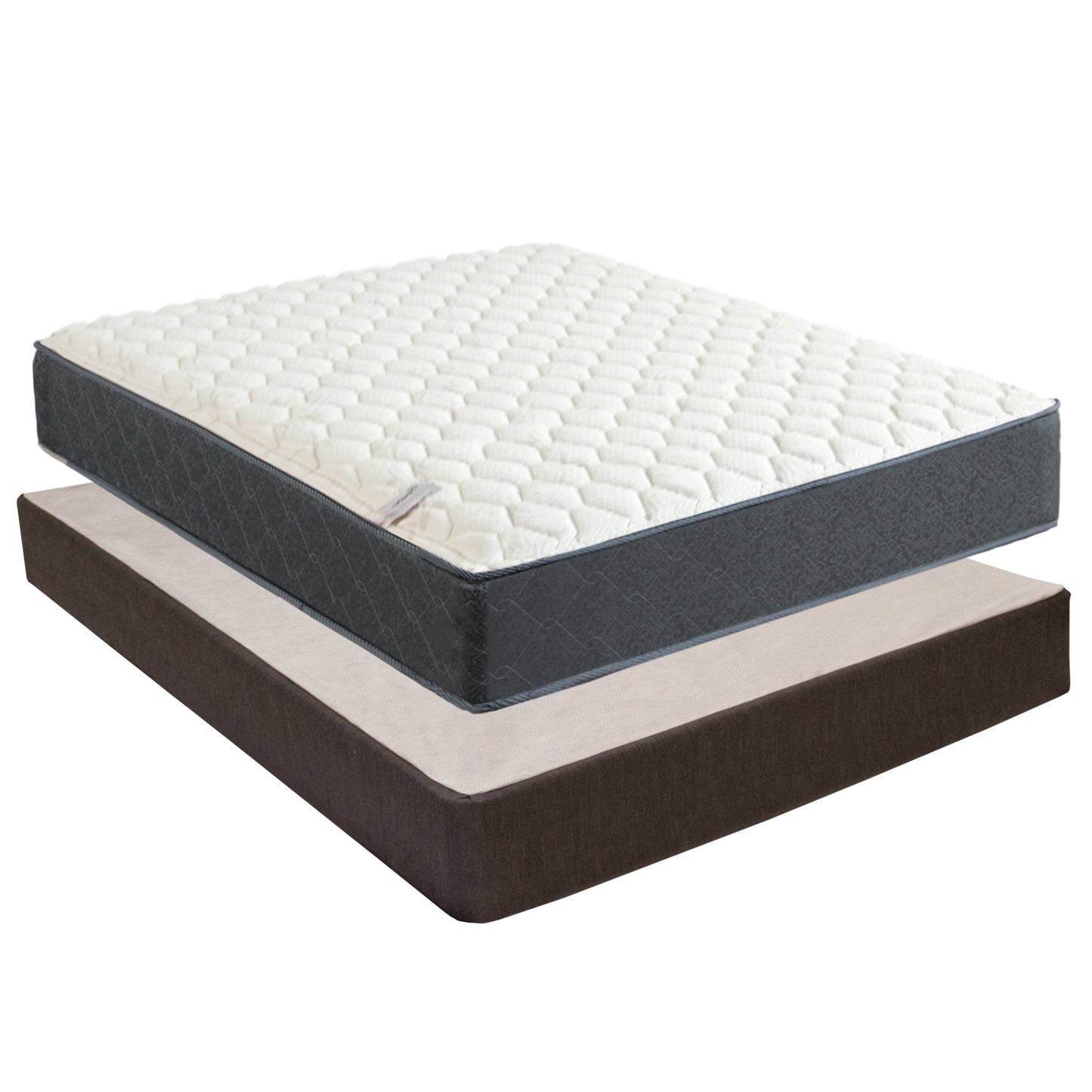 Set di materasso e box spring Onetan, materasso ibrido con parte superiore mediamente stretta da 9 pollici e box spring in legno di facile montaggio da 5 pollici