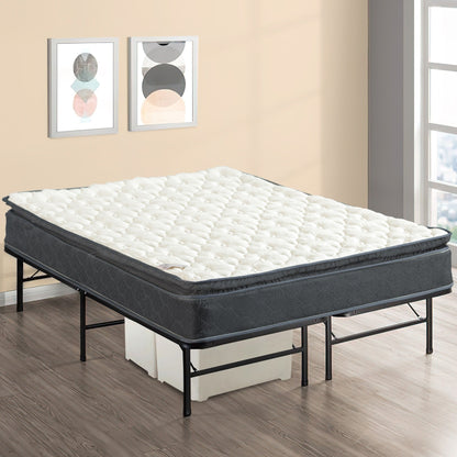 Set materasso e letto a piattaforma Onetan, materasso ibrido con pillow top medio da 10 pollici e letto a piattaforma in metallo da 14 pollici