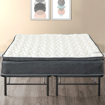 Set materasso e letto a piattaforma Onetan, materasso ibrido con pillow top medio da 10 pollici e letto a piattaforma in metallo da 14 pollici