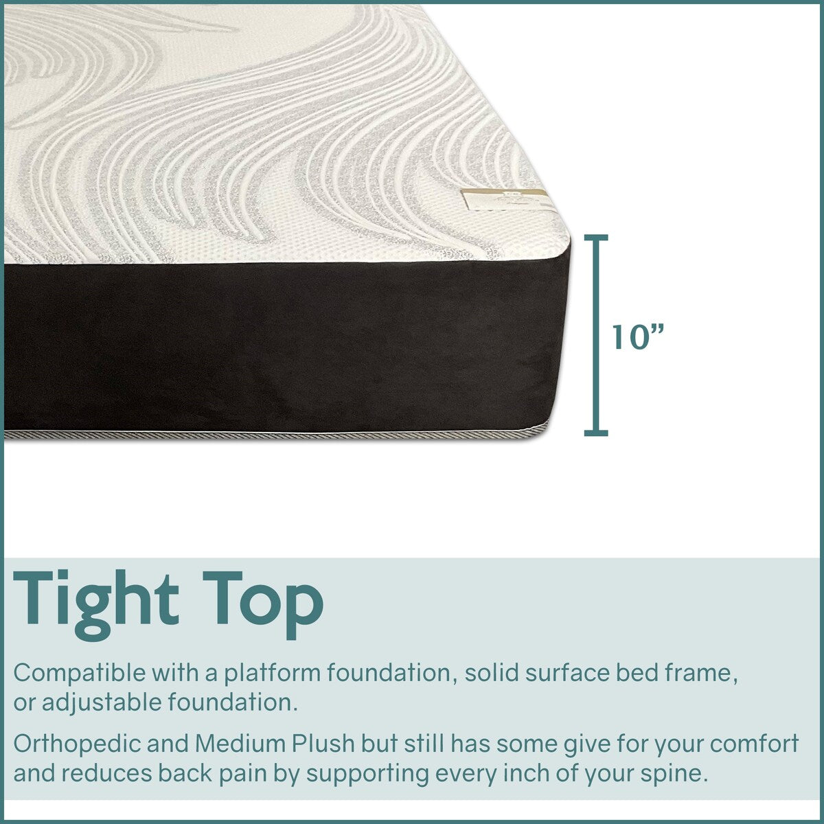 Onetan, materasso in memory foam gel, morbido e compatto, da 10 pollici, completamente assemblato, ottimo per la schiena