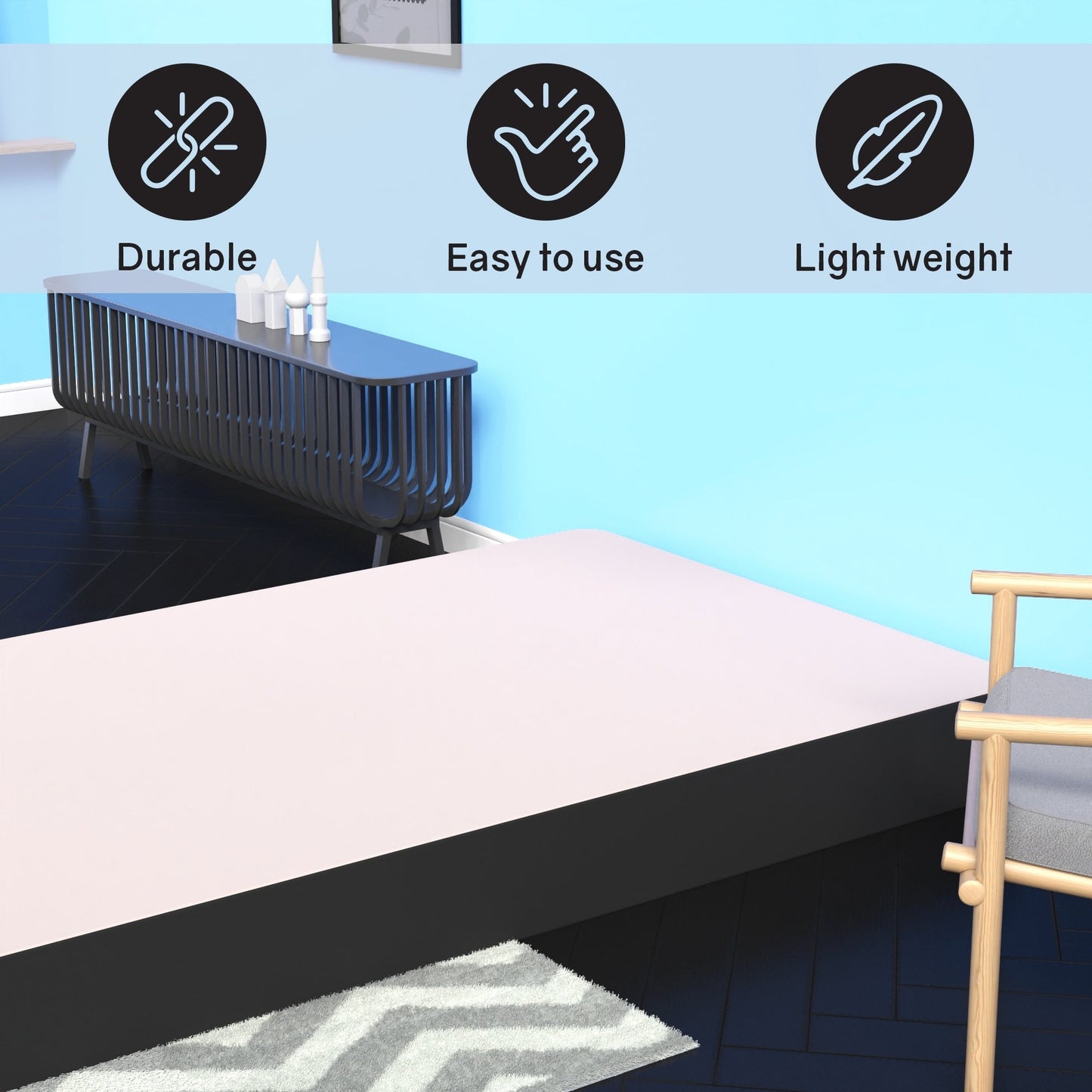 Onetan, box spring/fondazione in legno facile da 4,5 pollici e 8 pollici con montaggio semplice,