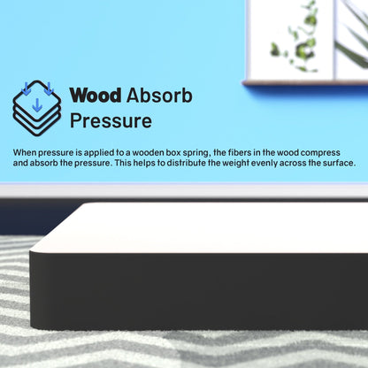 Onetan, box spring/fondazione in legno facile da 4,5 pollici e 8 pollici con montaggio semplice,
