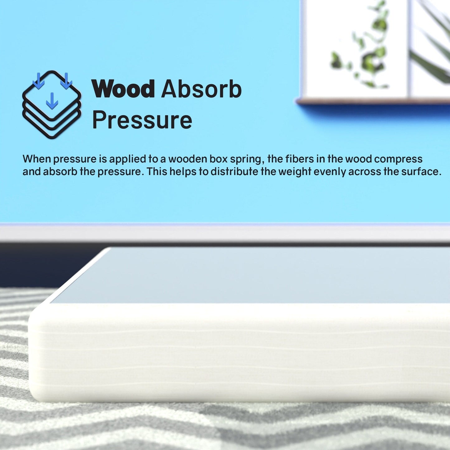 Onetan, robusto box spring in legno da 4,5 e 8 pollici per supporto materasso - Base in legno naturale resistente e facile da montare