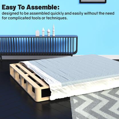 Onetan, robusto box spring in legno da 4,5 e 8 pollici per supporto materasso - Base in legno naturale resistente e facile da montare