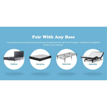 Materasso ibrido premium in memory foam con rivestimento pillow-top Opulence da 14 pollici di BRN