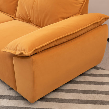 Divano a 3 posti arancione 102.34 con federa e schienale rimovibili per soggiorno