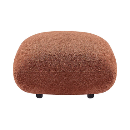 Divano a 3 posti in tessuto bouclé arancione da 102,36'' con 3 cuscini, pouf, schienale ergonomico e cuscini di seduta spessi