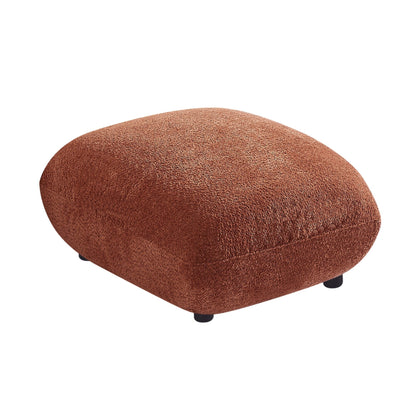 Divano a 3 posti imbottito in bouclé arancione da 102,36'' con pouf, 3 cuscini, design ergonomico e imbottitura spessa per il soggiorno