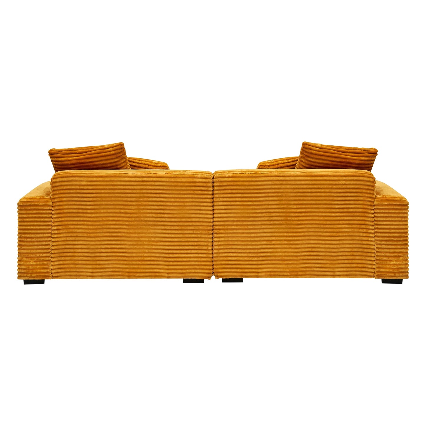 Divano moderno arancione 104.72 in velluto a coste a 4 posti con 4 cuscini decorativi per soggiorno