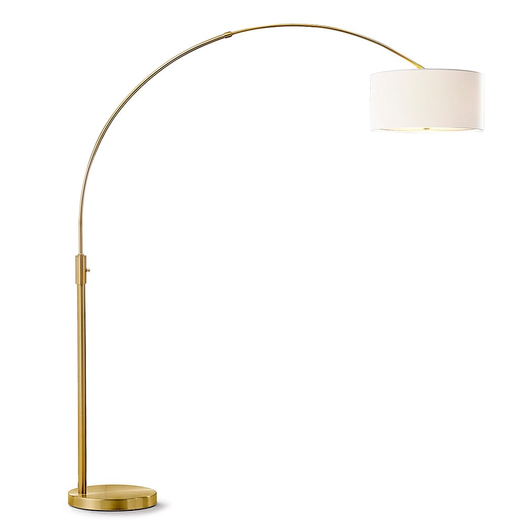 Lampada da terra ad arco retrattile dimmerabile a LED Orbita 81H, lampadina inclusa, finitura ottone anticato