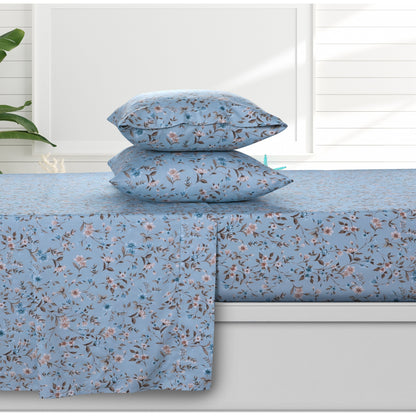 Set di lenzuola con tasche profonde in raso di cotone biologico Azores Home a 300 fili