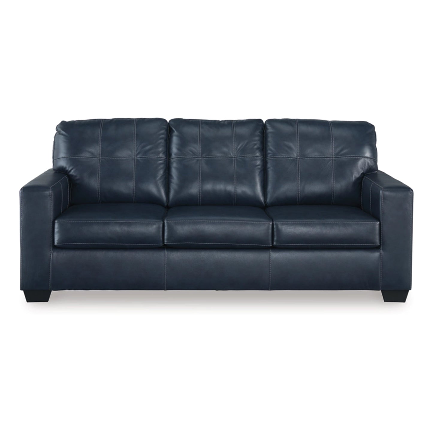 Divano letto matrimoniale Orion, 85 pollici, blu oceano, in vera e similpelle