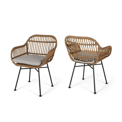 Sedie da giardino Orlando in finto rattan (set da 2) di Christopher Knight Home
