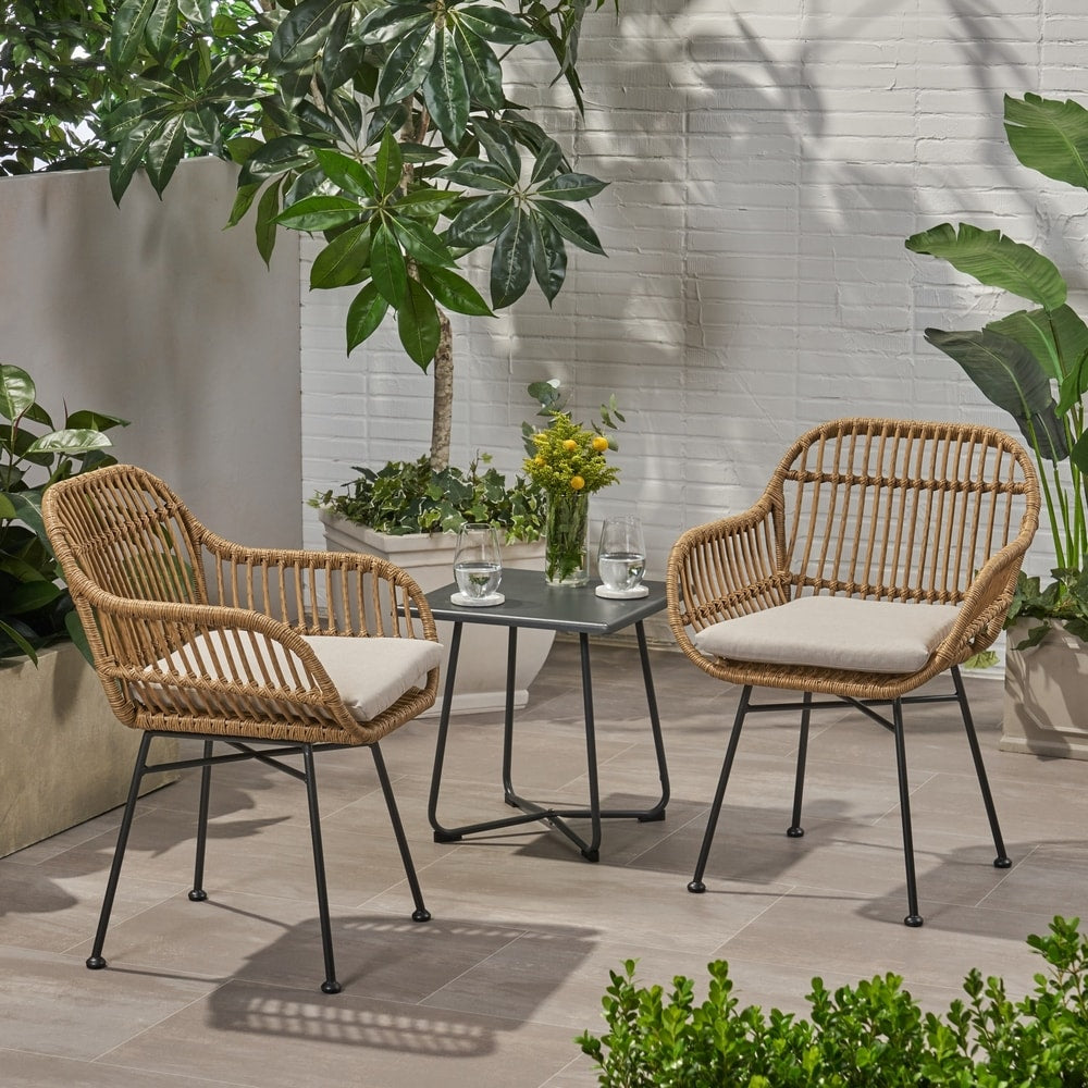 Sedie da giardino Orlando in finto rattan (set da 2) di Christopher Knight Home