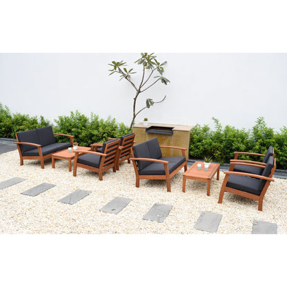 Set di 8 posti a sedere per esterni in legno certificato FSC Amazonia