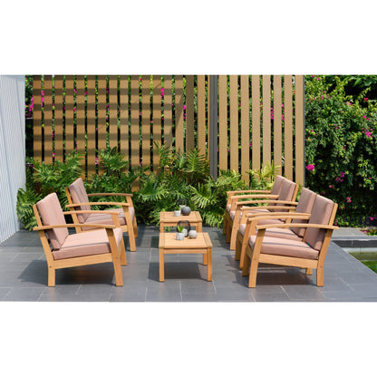 Set di 8 posti a sedere per esterni in legno certificato FSC Amazonia