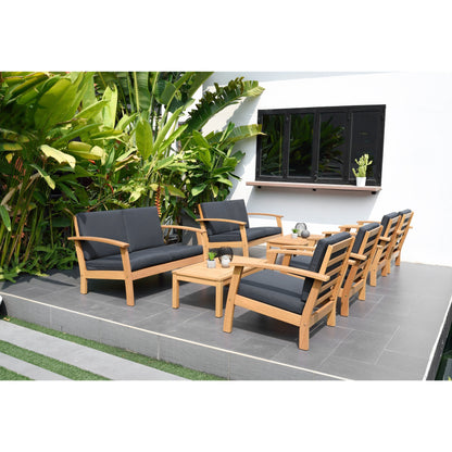 Set di 8 posti a sedere per esterni in legno certificato FSC Amazonia