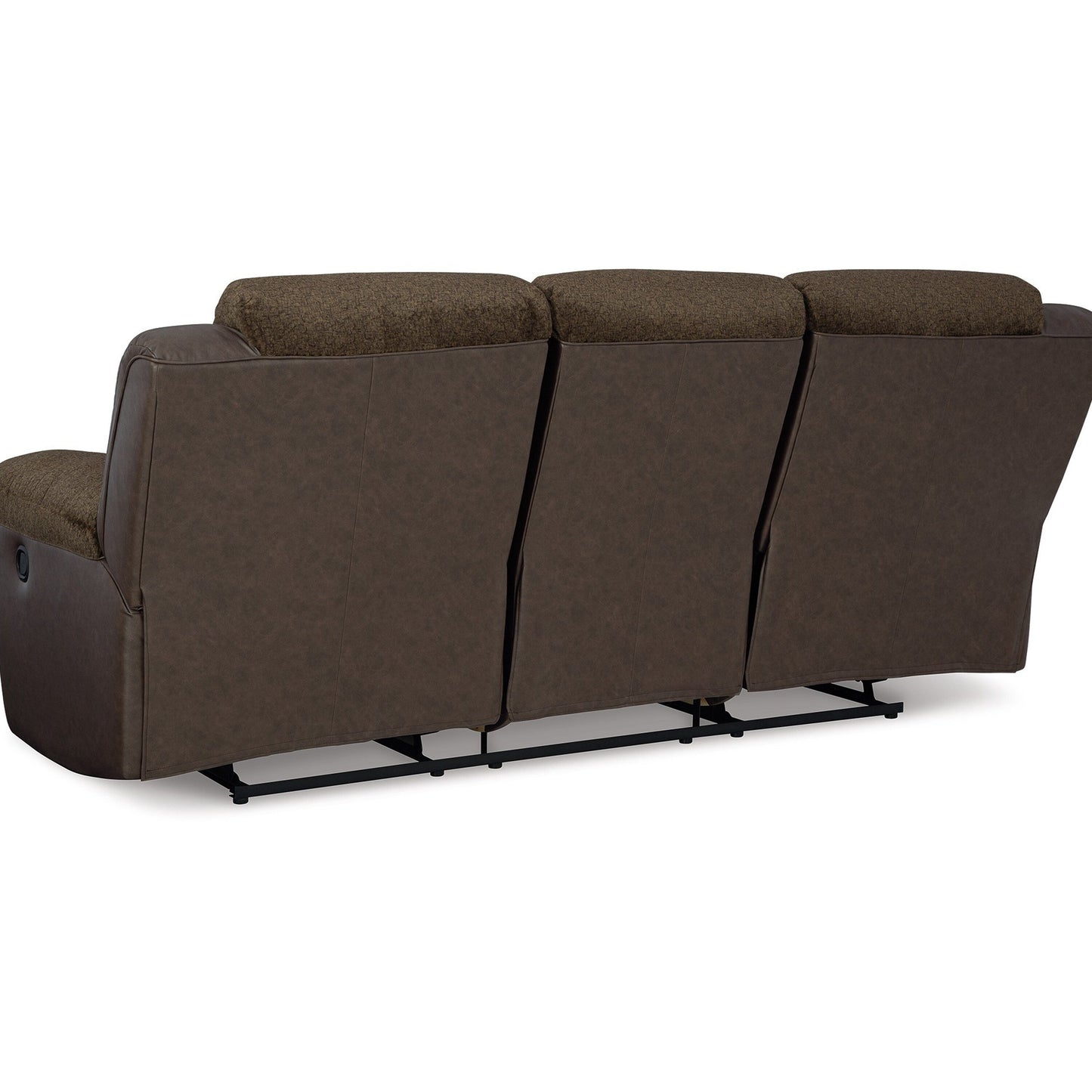 Divano reclinabile manuale Orman, in similpelle marrone cioccolato opaco, 91 pollici