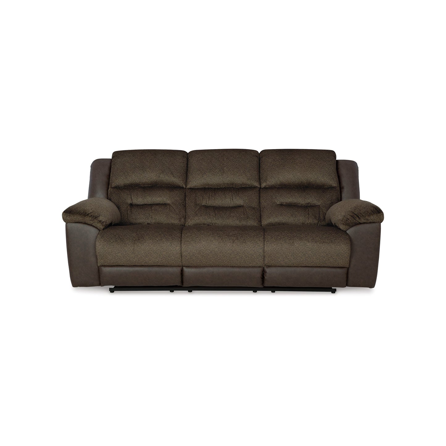 Divano reclinabile manuale Orman, in similpelle marrone cioccolato opaco, 91 pollici