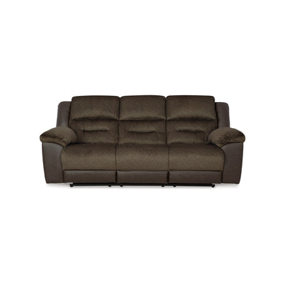 Divano reclinabile manuale Orman, in similpelle marrone cioccolato opaco, 91 pollici