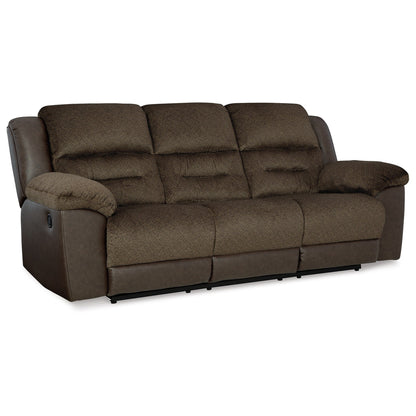 Divano reclinabile manuale Orman, in similpelle marrone cioccolato opaco, 91 pollici