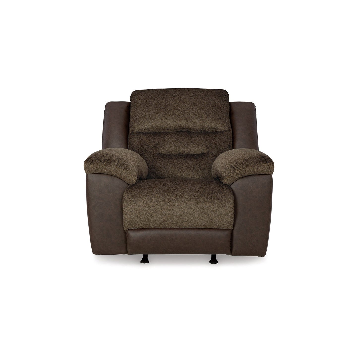 Poltrona reclinabile manuale Orman, in similpelle color cioccolato opaco