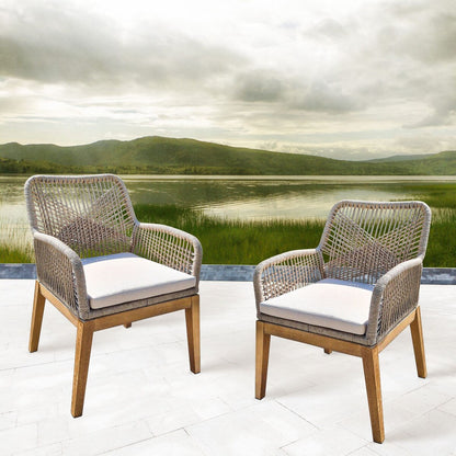 Sedia intrecciata in corda Ottawa - Naturale (set di 2)