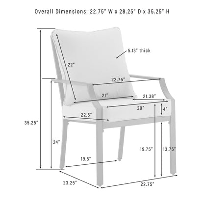 Set da pranzo in metallo per esterni Crosley Otto da 7 pezzi