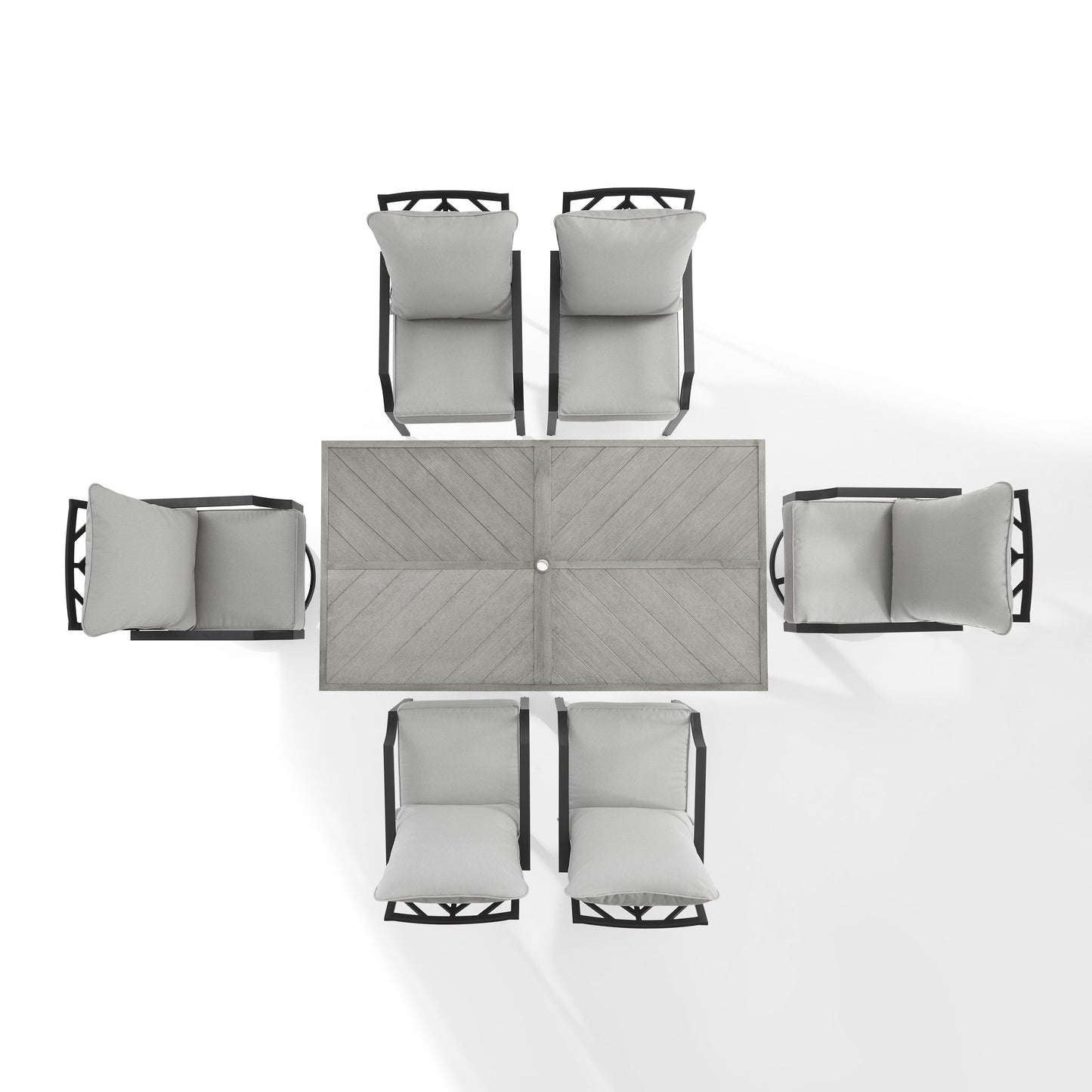 Set da pranzo in metallo per esterni Crosley Otto da 7 pezzi