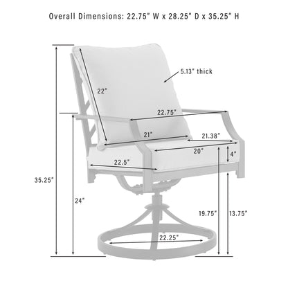 Set da pranzo in metallo per esterni Crosley Otto da 7 pezzi