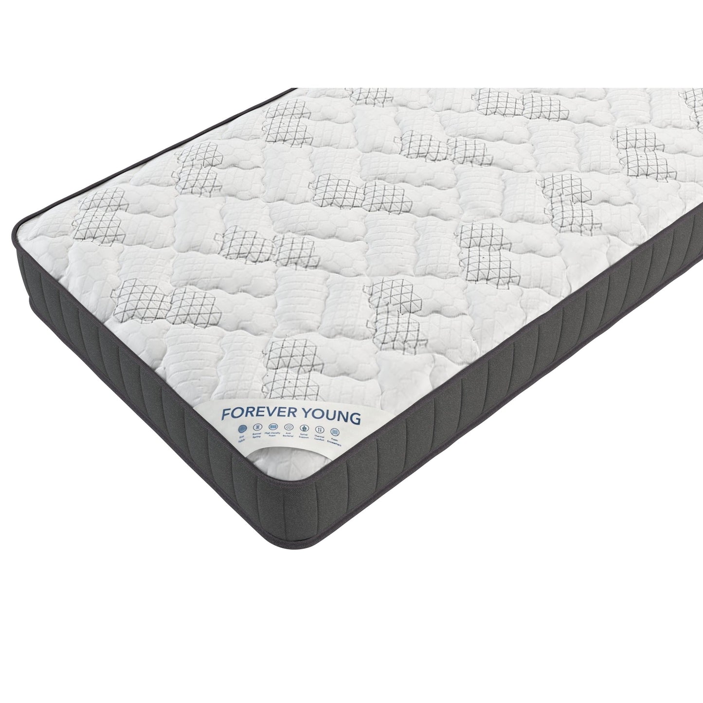 Materasso ibrido rigido a molle insacchettate Ottopedic 9/12 Edge to Edge, assemblato negli Stati Uniti