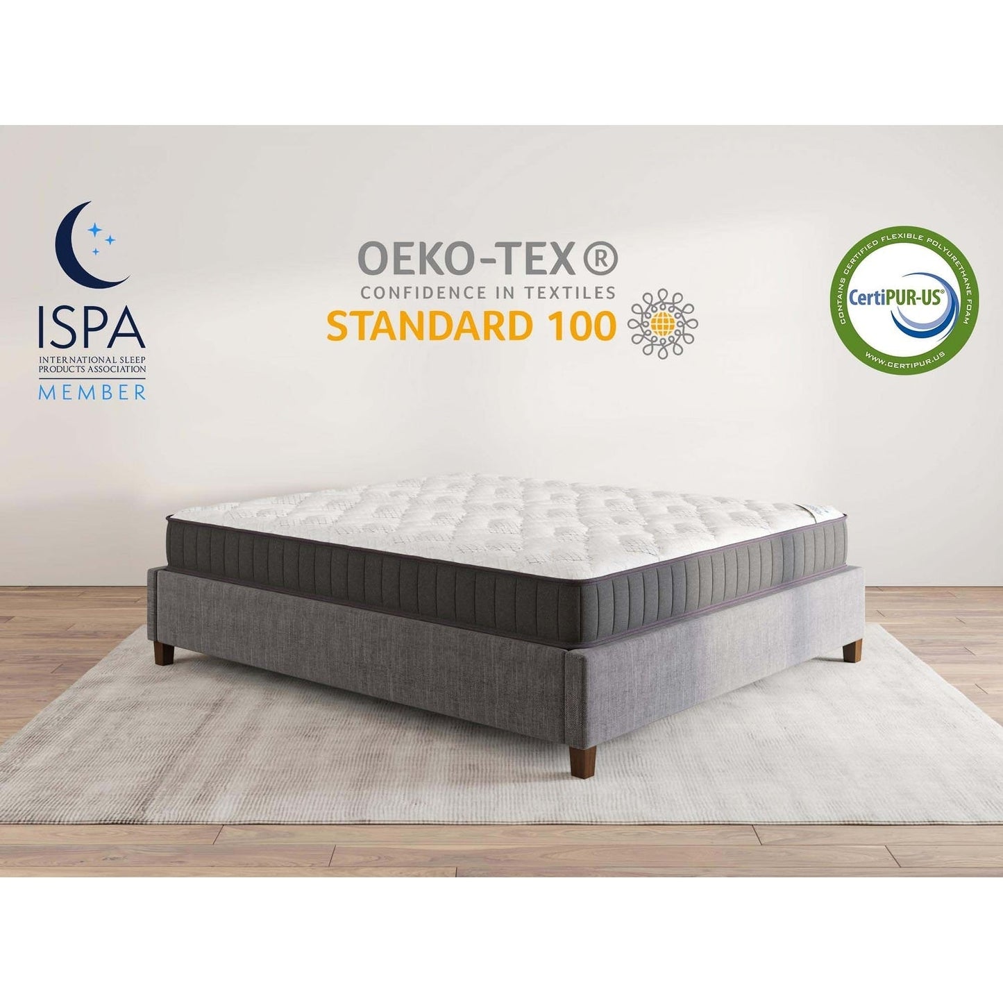 Materasso ibrido rigido a molle insacchettate Ottopedic 9/12 Edge to Edge, assemblato negli Stati Uniti