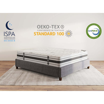 Materasso ibrido rigido a molle insacchettate Ottopedic 9/12 Edge to Edge, assemblato negli Stati Uniti
