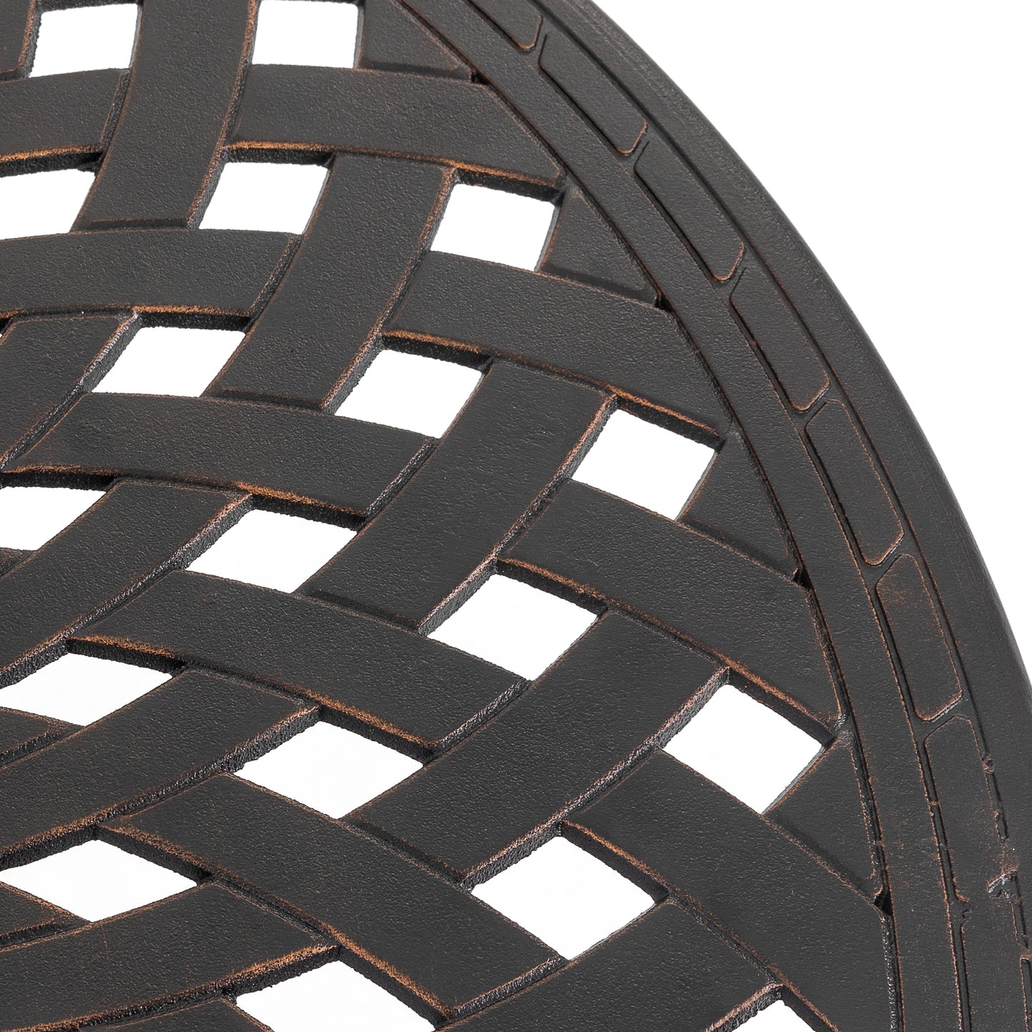 Set da bistrot per esterni in alluminio pressofuso per 2 persone con foro per ombrellone