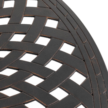 Set da bistrot per esterni in alluminio pressofuso per 2 persone con foro per ombrellone