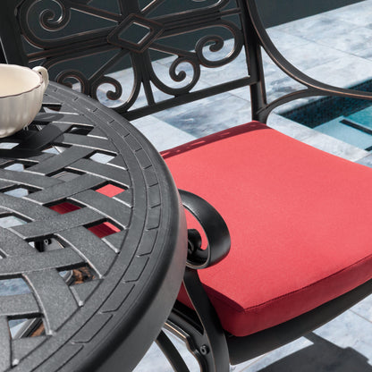 Set da bistrot da esterno in alluminio pressofuso da 3 pezzi con foro per ombrellone da 2''