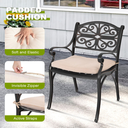 Set da bistrot da esterno in alluminio pressofuso da 3 pezzi con foro per ombrellone da 2''