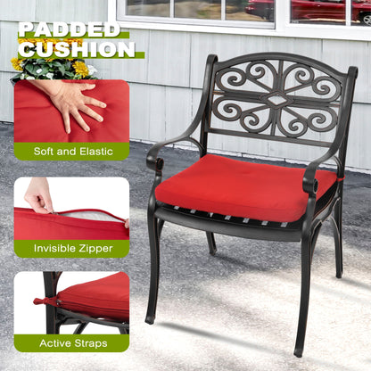 Set da bistrot da esterno in alluminio pressofuso da 3 pezzi con foro per ombrellone da 2''