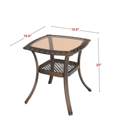 Set di 3 sedie a dondolo girevoli in rattan e vimini Clarese per esterni di Havenside Home
