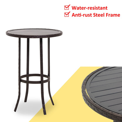 Set da bar per esterni da 3 pezzi con piano in ferro