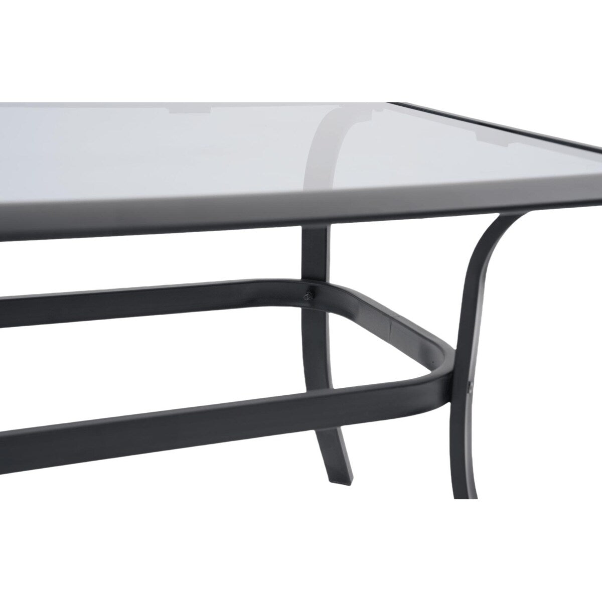 Gruppo di sedute da esterno per 4 persone, sedia girevole da patio con cuscini, tavolo in vetro temperato