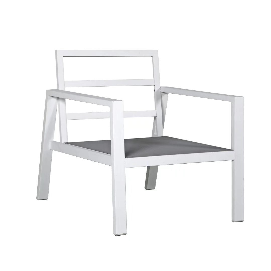 Set da conversazione in alluminio imbottito da esterno, 4 pezzi