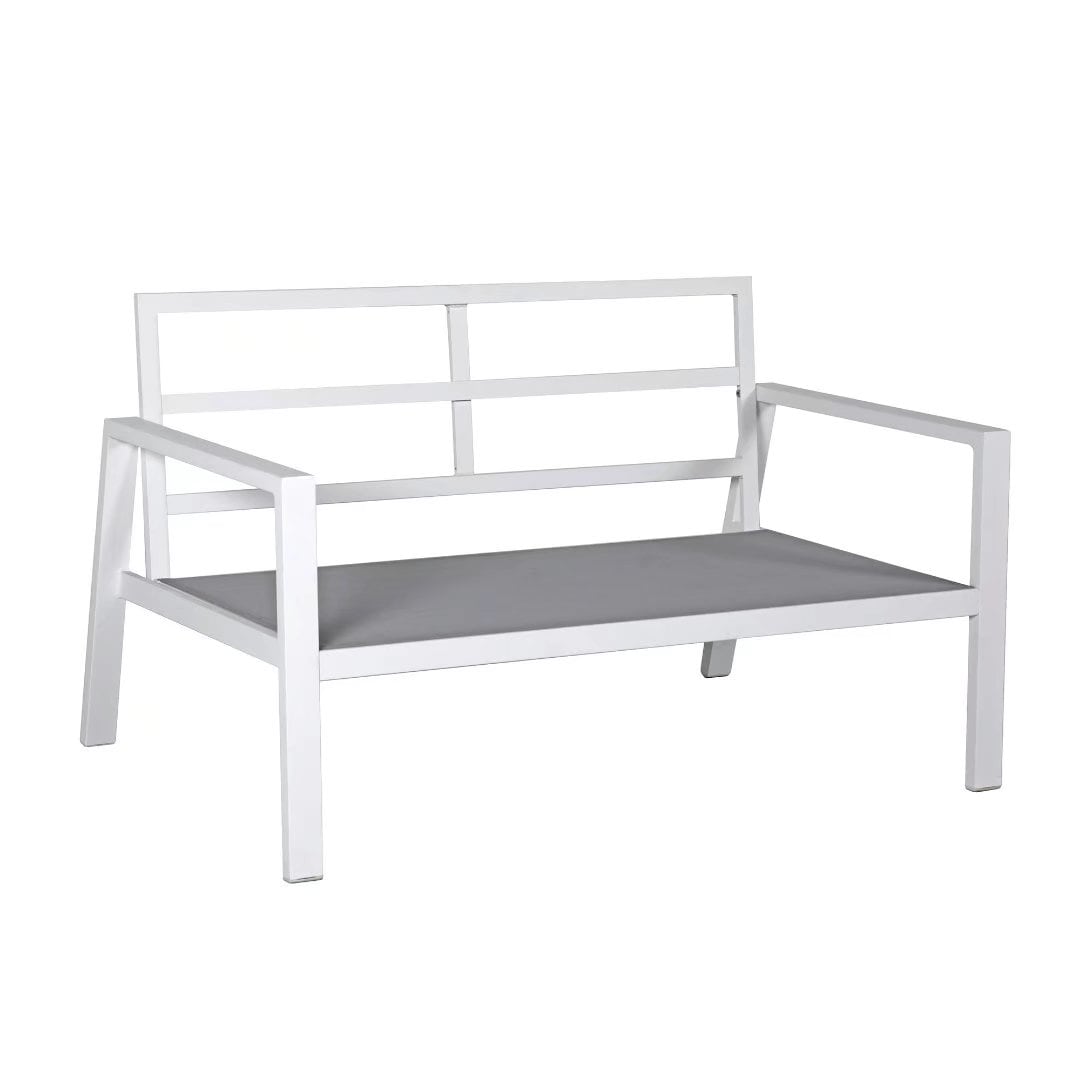 Set da conversazione in alluminio imbottito da esterno, 4 pezzi