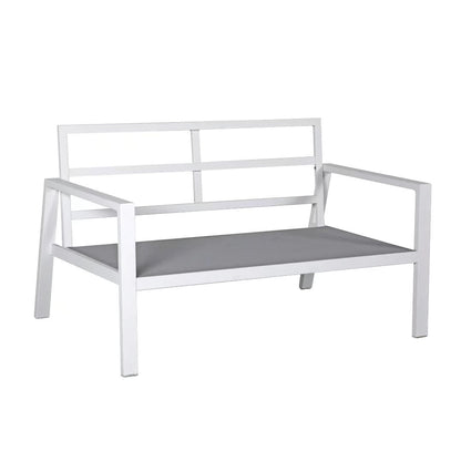 Set da conversazione in alluminio imbottito da esterno, 4 pezzi