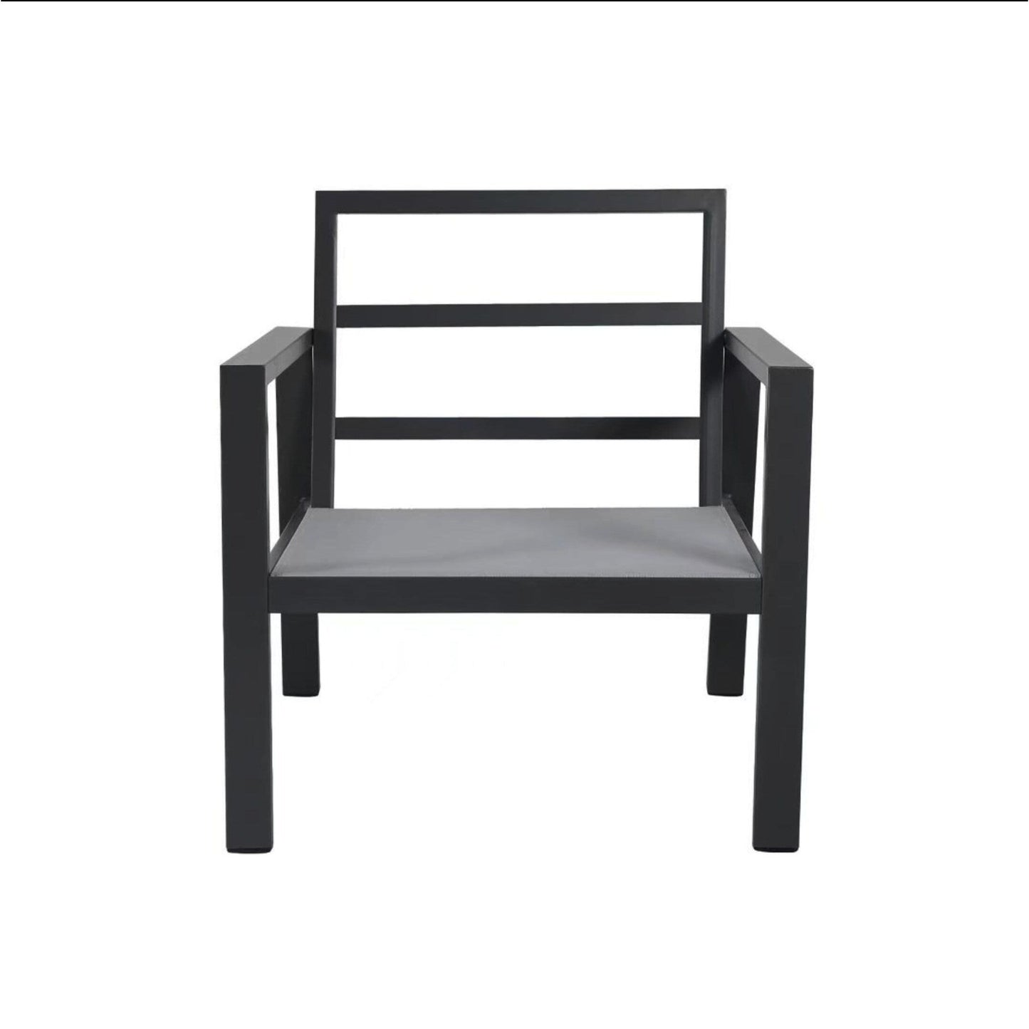 Set da conversazione in alluminio imbottito da esterno, 4 pezzi