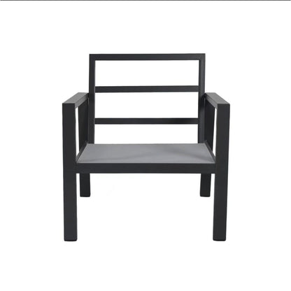 Set da conversazione in alluminio imbottito da esterno, 4 pezzi