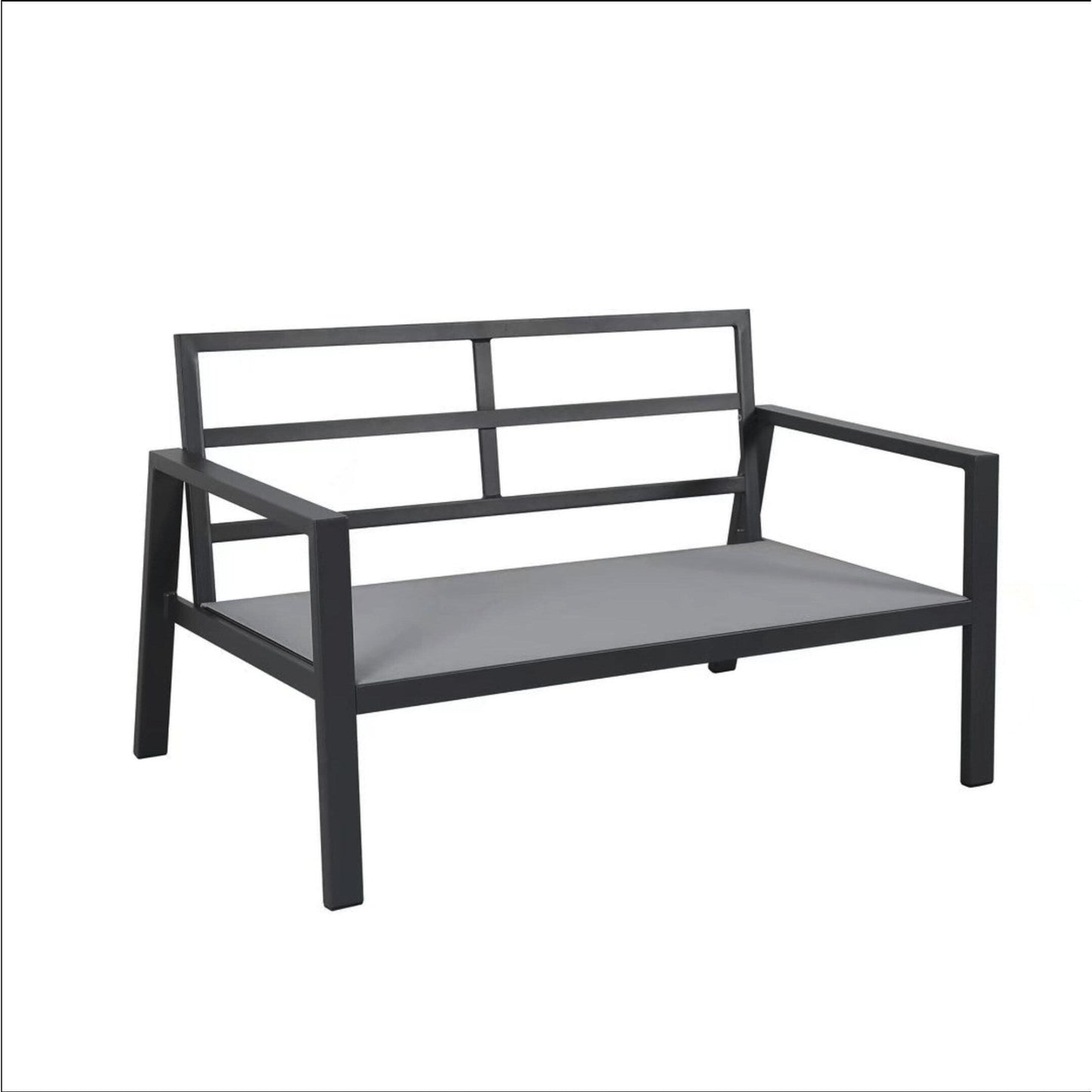 Set da conversazione in alluminio imbottito da esterno, 4 pezzi