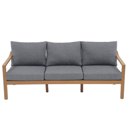 Set di 4 sedie in legno per esterni con tavolo